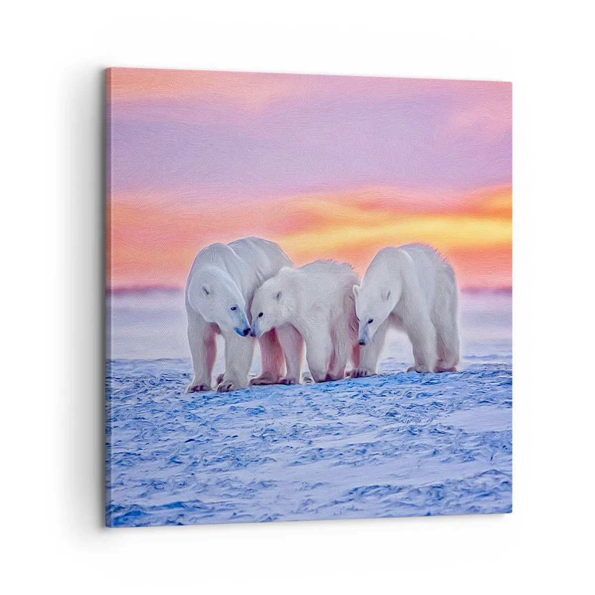 Bild auf Leinwand - Leinwandbild - Familienwärme ist genug - 60x60 cm