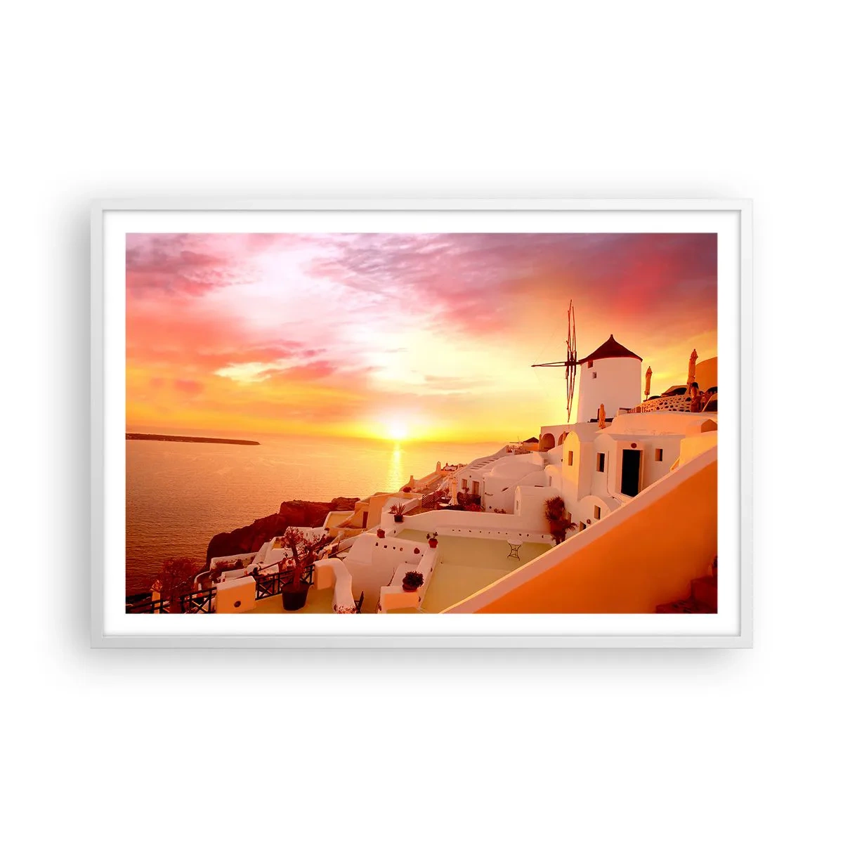 Poster in einem weißen Rahmen - In Weiß und Gold schmelzen - 91x61 cm