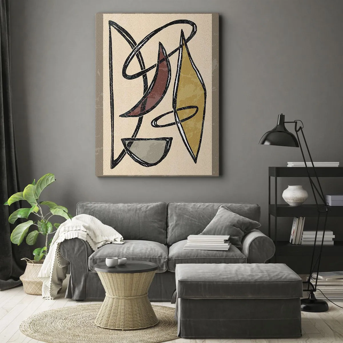 Bild auf Leinwand - Leinwandbild - Komposition – Bögen und Ovale - 45x80 cm