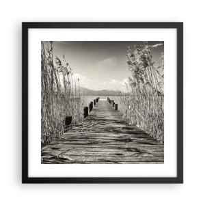 Poster in einem schwarzem Rahmen - In der Stille des Grases - 40x40 cm