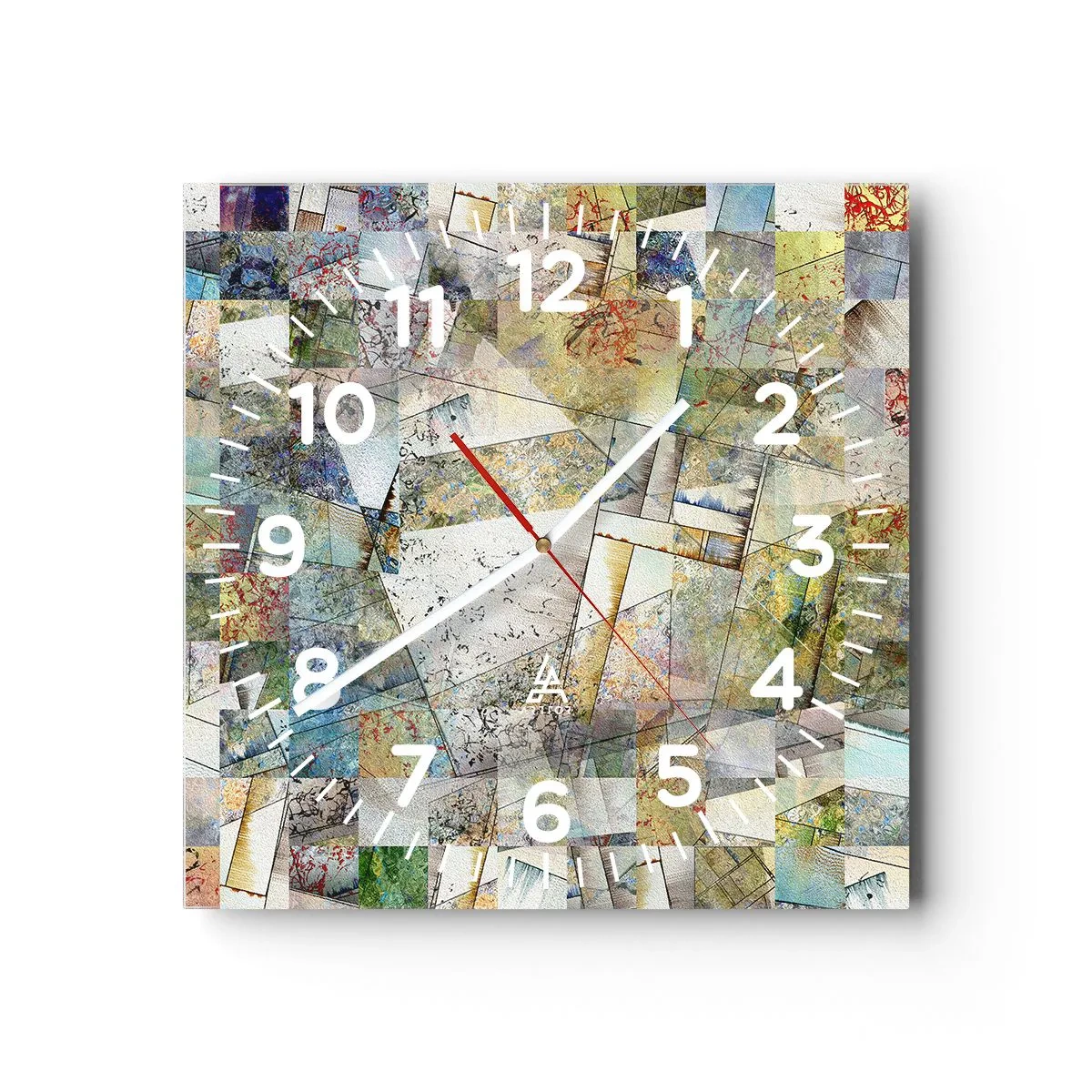 Wanduhr - Glasuhr - Geometrische Mischung - 30x30 cm