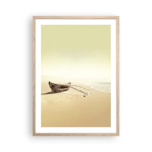 Poster in einem Rahmen aus heller Eiche - Erinnerung an die Südsee - 50x70 cm