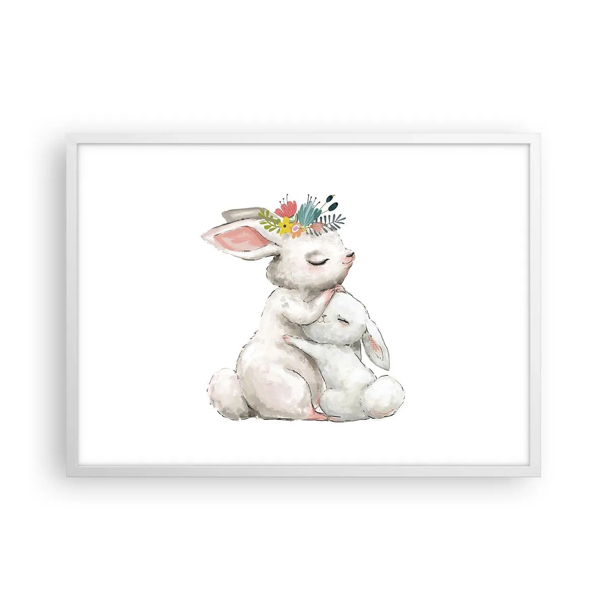 Poster in einem weißen Rahmen - Bei Mama ist's am schönsten - 70x50 cm