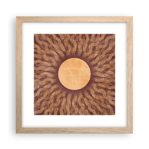 Poster in einem Rahmen aus heller Eiche - Sonnensymbol - 30x30 cm