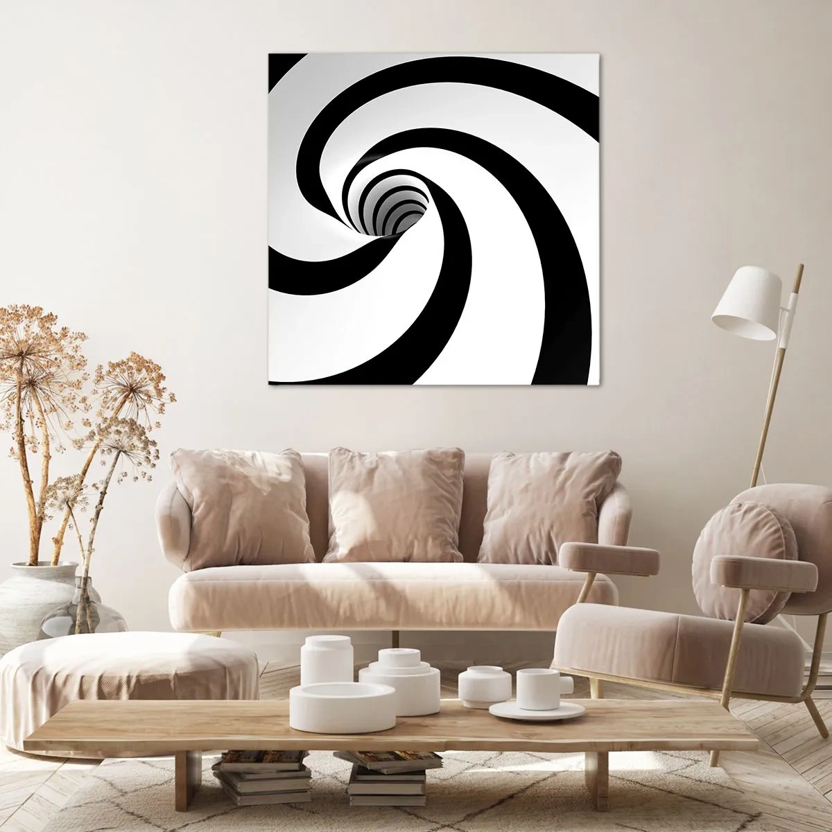 Bild auf Leinwand - Leinwandbild - Dem Wirbel nachgeben? - 70x70 cm