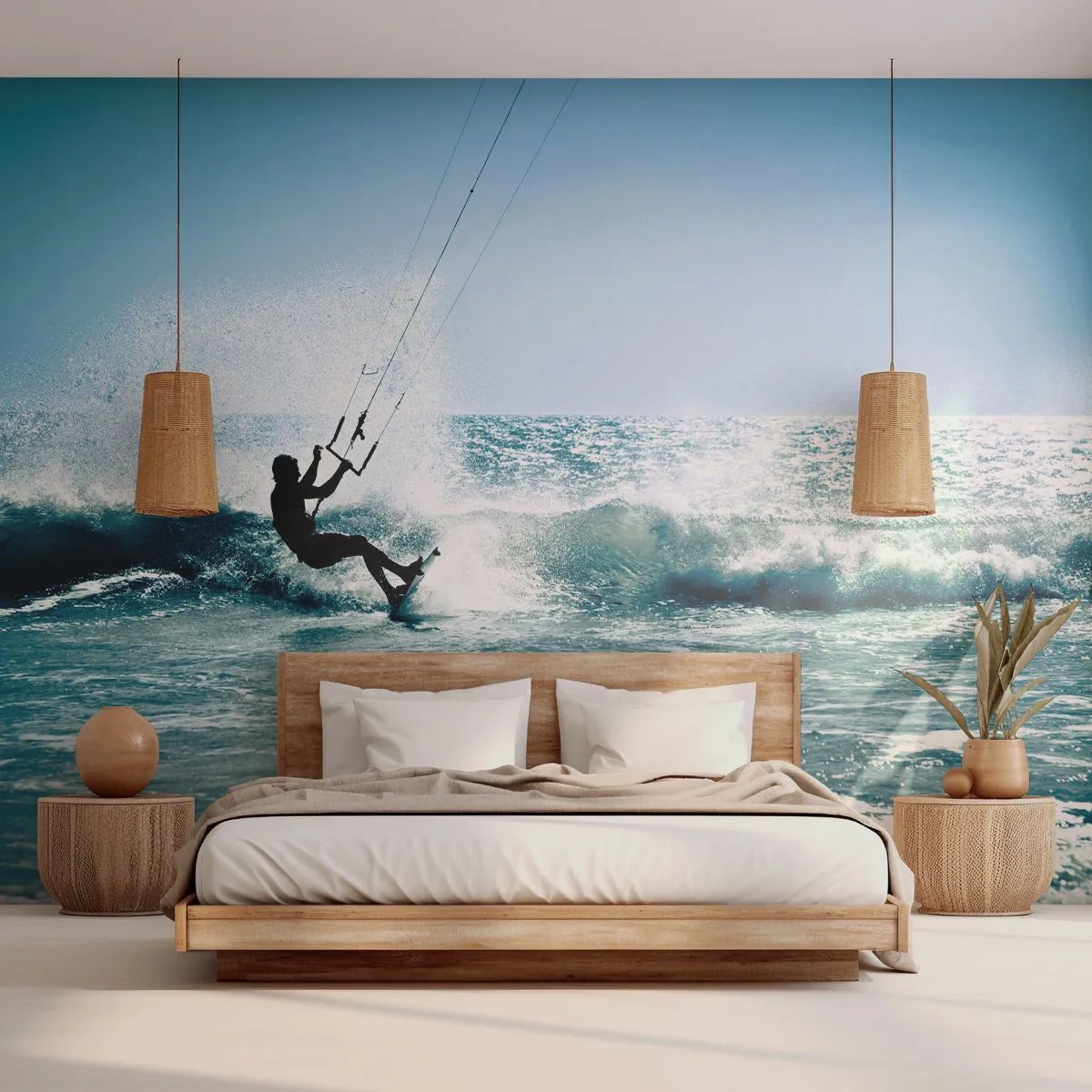 Fototapete Standard Eco - Hinreißen lassen - Sport, Kitesurfen, Meer - 350x256 cm