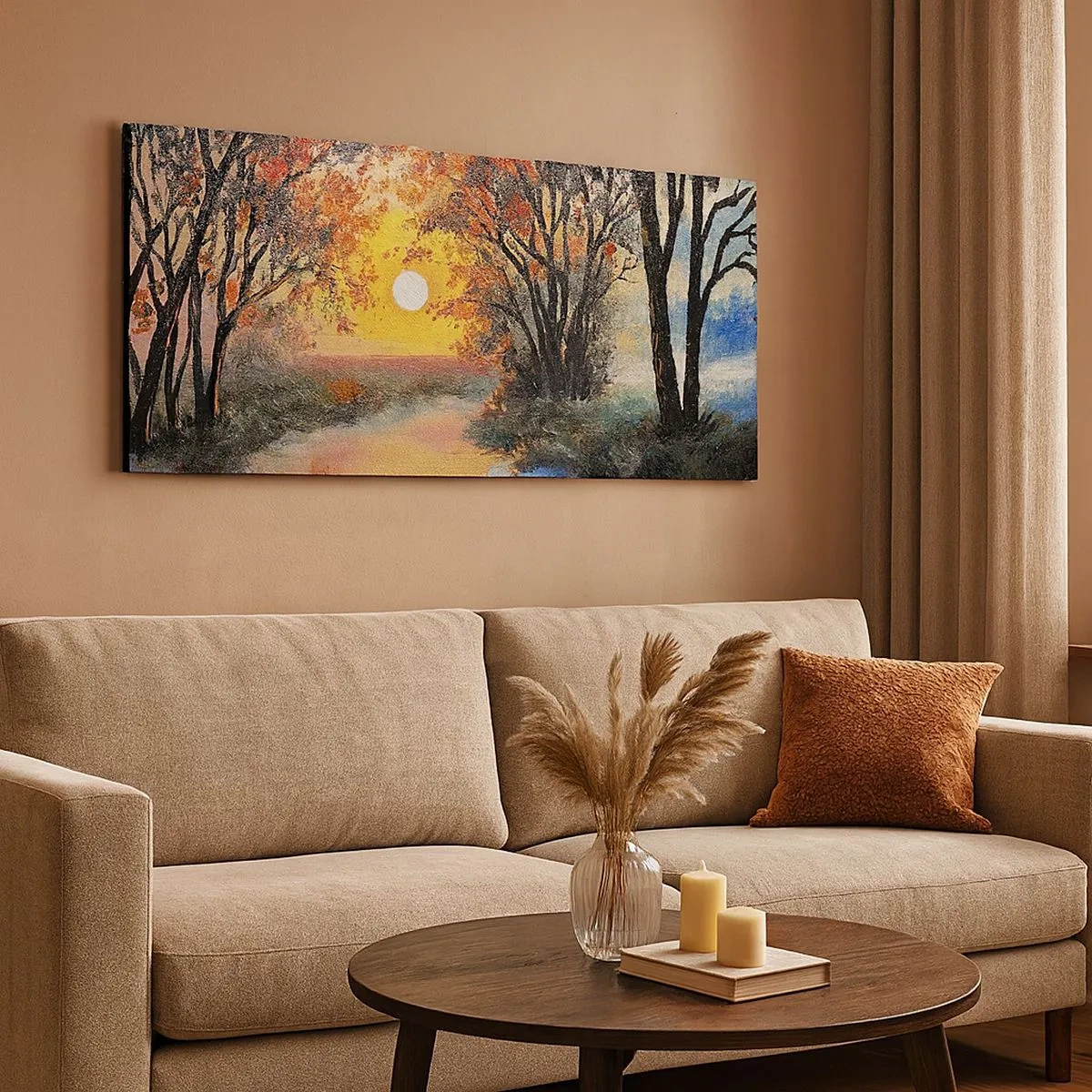 Bild auf Leinwand - Leinwandbild - Herbststimmung - 100x40 cm