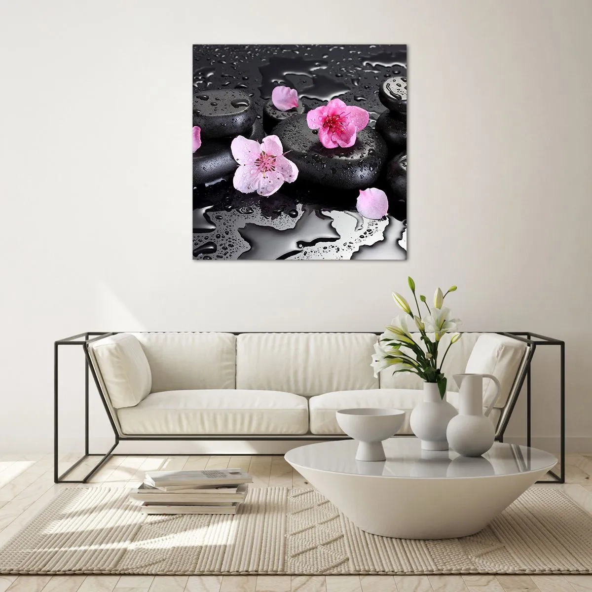 Glasbild - Bild auf glas - Und der Stein fällt vom Herzen - 60x60 cm