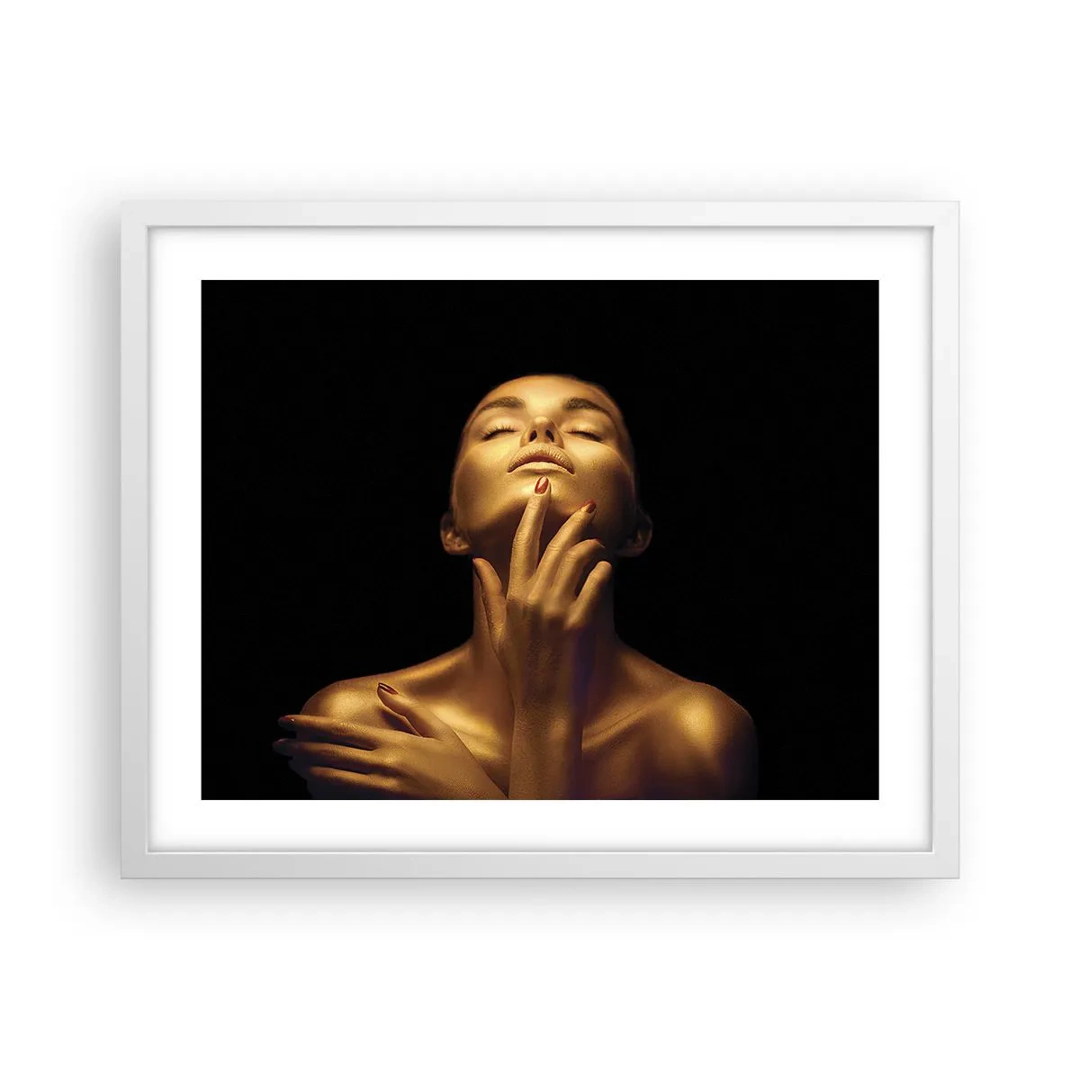 Poster in einem weißen Rahmen - Wie goldene Seide - 50x40 cm