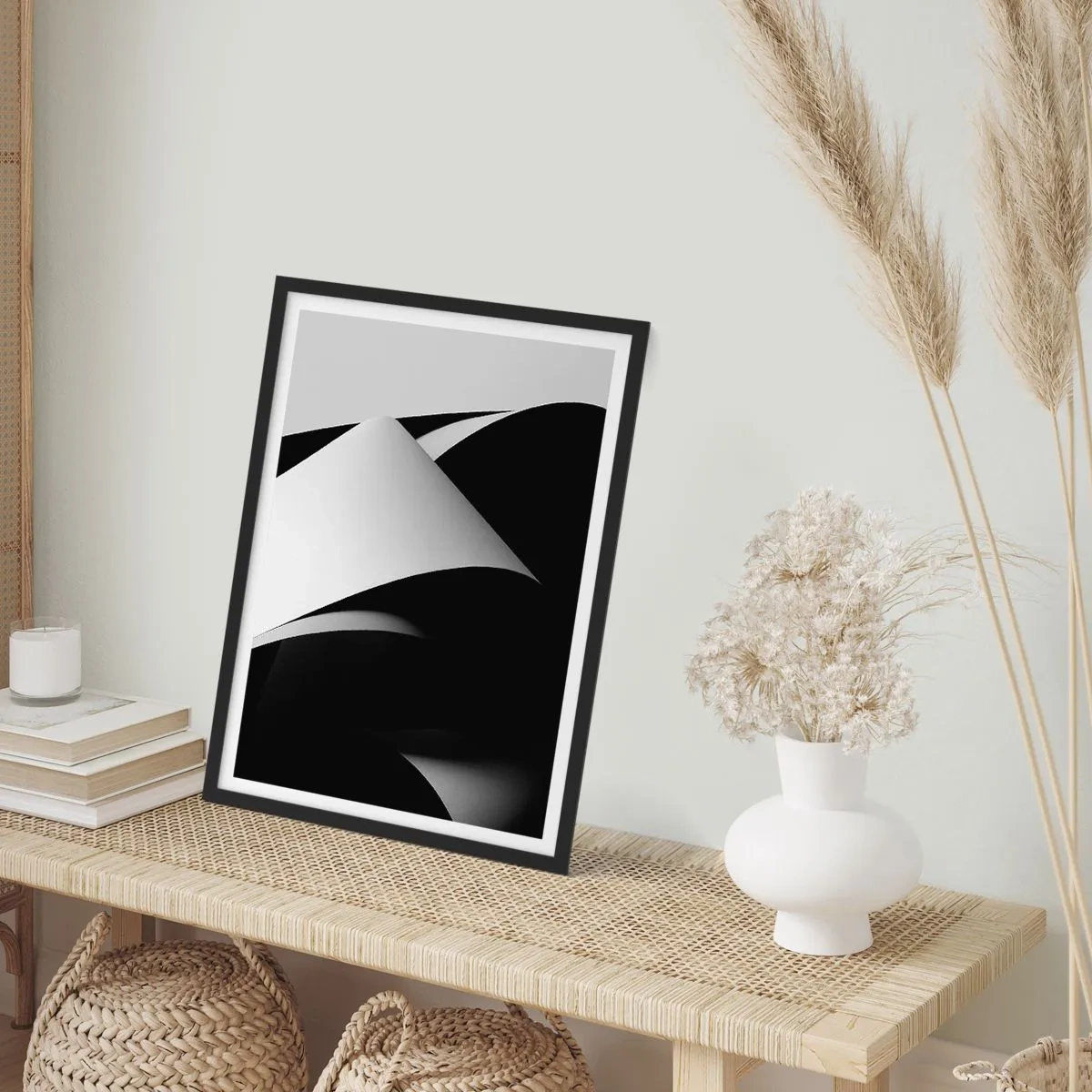 Poster in einem schwarzem Rahmen - Lichtflächen aus der Schattentiefe - 61x91 cm