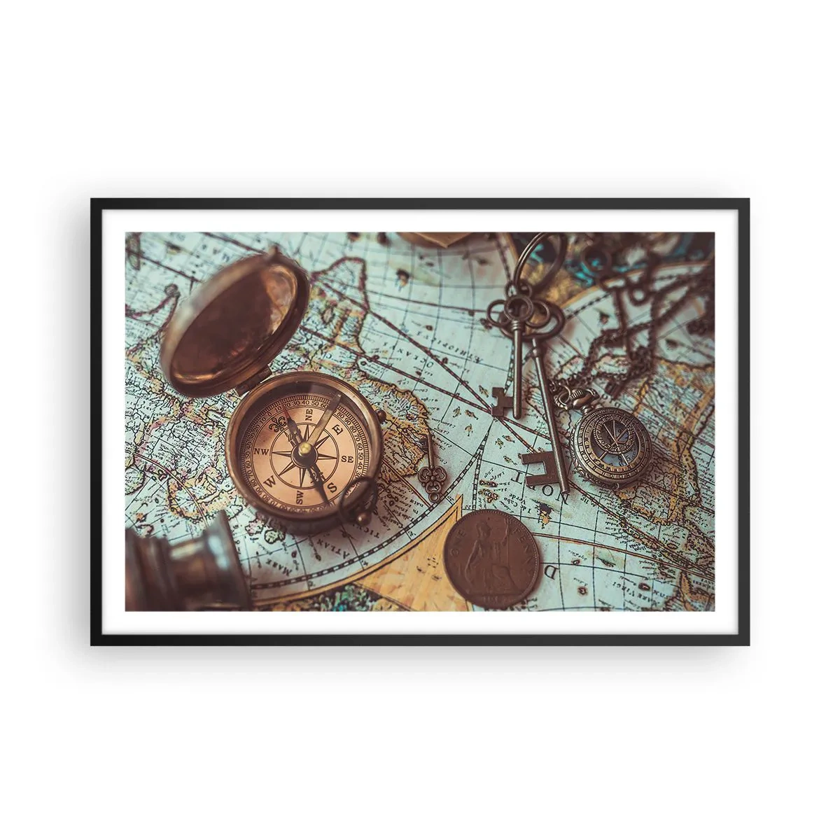 Poster in einem schwarzem Rahmen - Für den Abenteurer - 91x61 cm