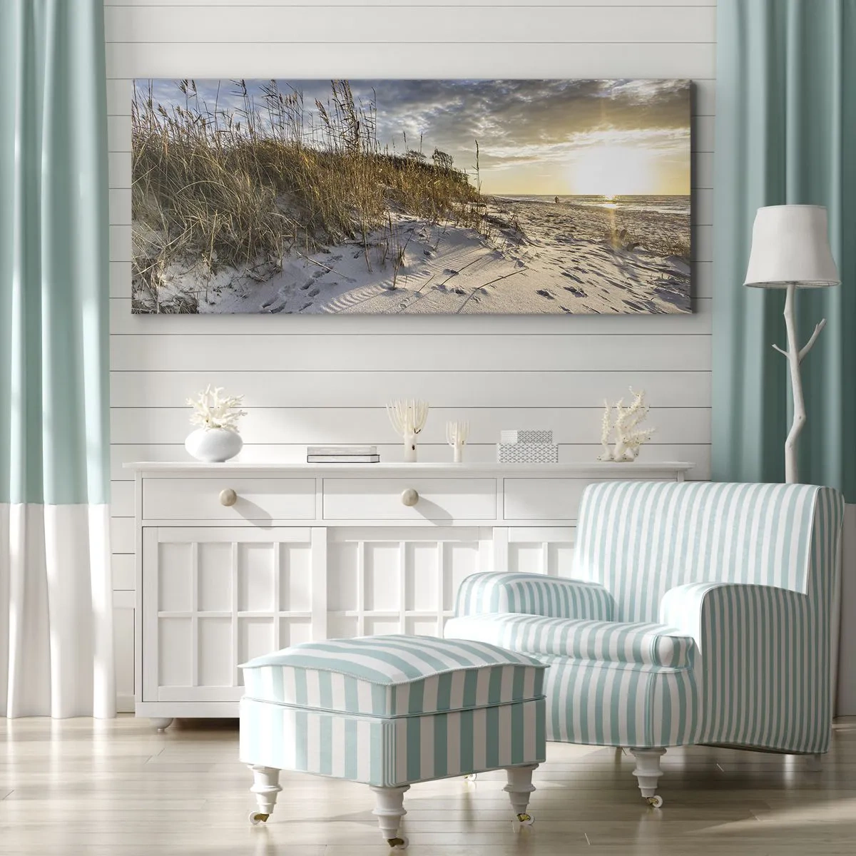 Bild auf Leinwand - Leinwandbild - Einladung zu einem Spaziergang - 100x40 cm