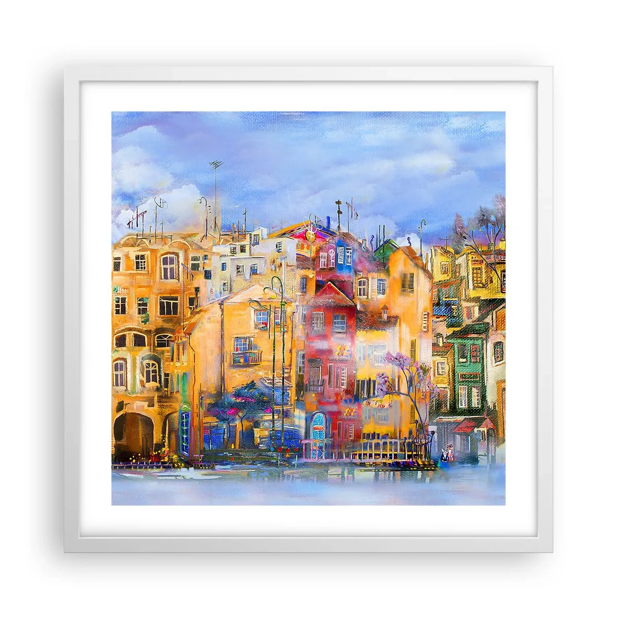 Poster in einem weißen Rahmen - Wir sind zusammen - 50x50 cm