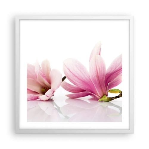 Poster in einem weißen Rahmen - Zart wie ein Frühlingswind - 50x50 cm