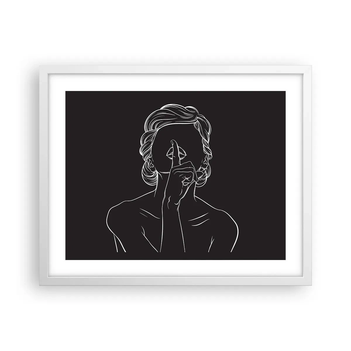 Poster in einem weißen Rahmen - Schönheit erblüht in der Stille - 50x40 cm