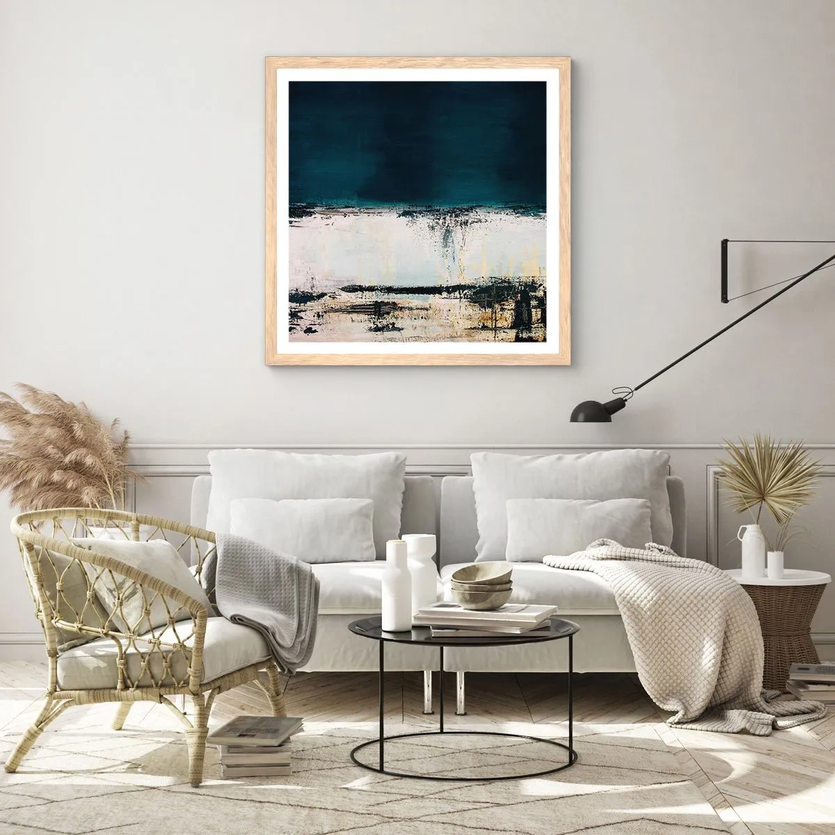 Poster in einem Rahmen aus heller Eiche - Horizontale Komposition - 40x40 cm