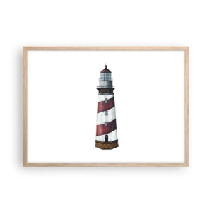 Poster in einem Rahmen aus heller Eiche - Immer auf der Hut - 70x50 cm