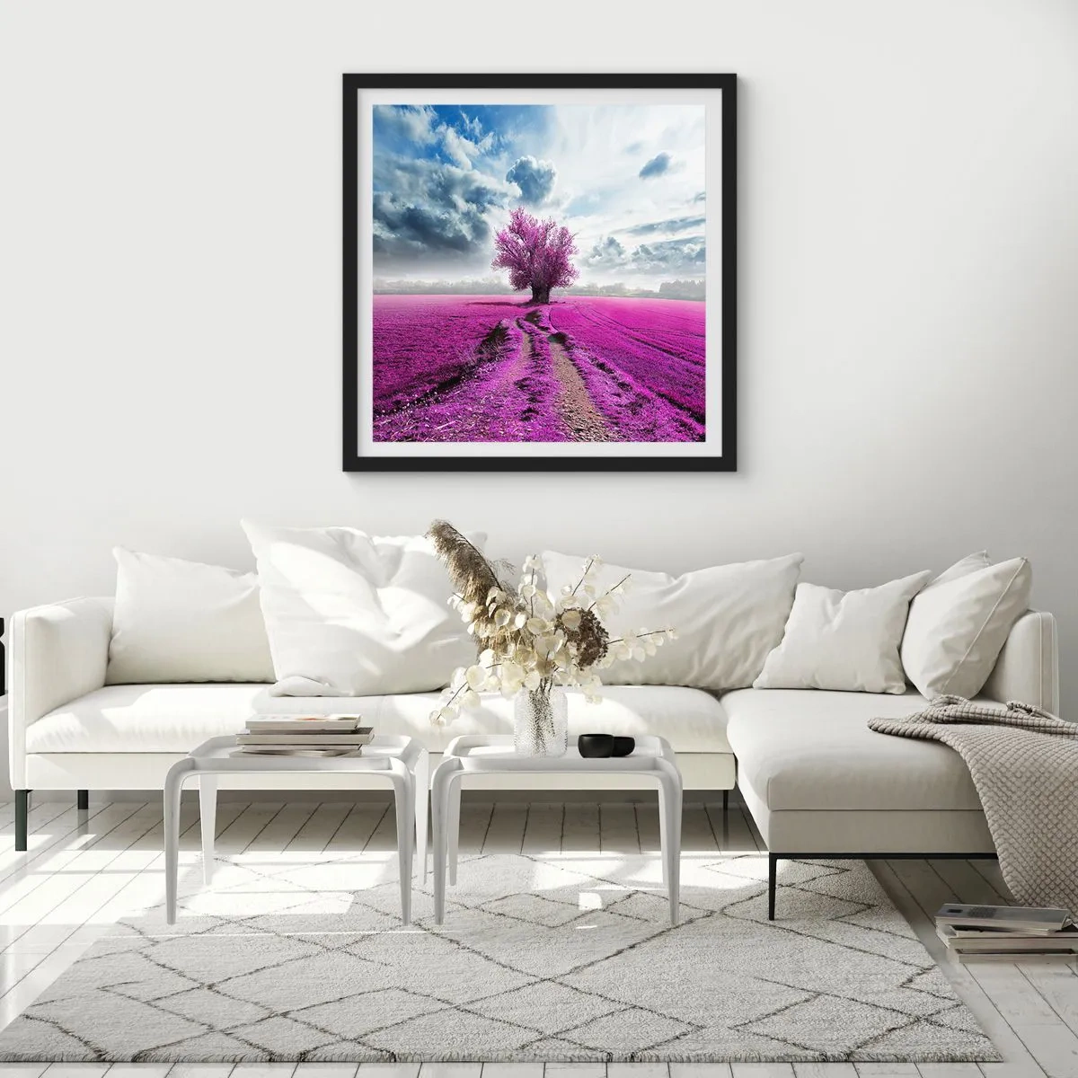 Poster in einem schwarzem Rahmen - Heide - Wildnis - 30x30 cm