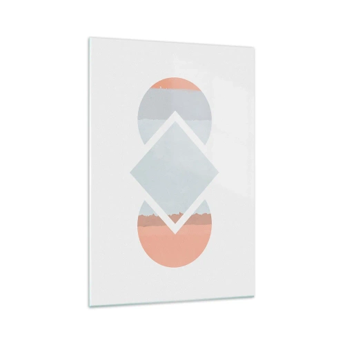 Glasbild - Bild auf glas - Ein minimalistisches Gemälde mit geometrischen Formen - 70x100cm - Die Situation ist klar - Moderne Wanddekoration für Wohnzimmer und Schlafzimmer ARTTOR