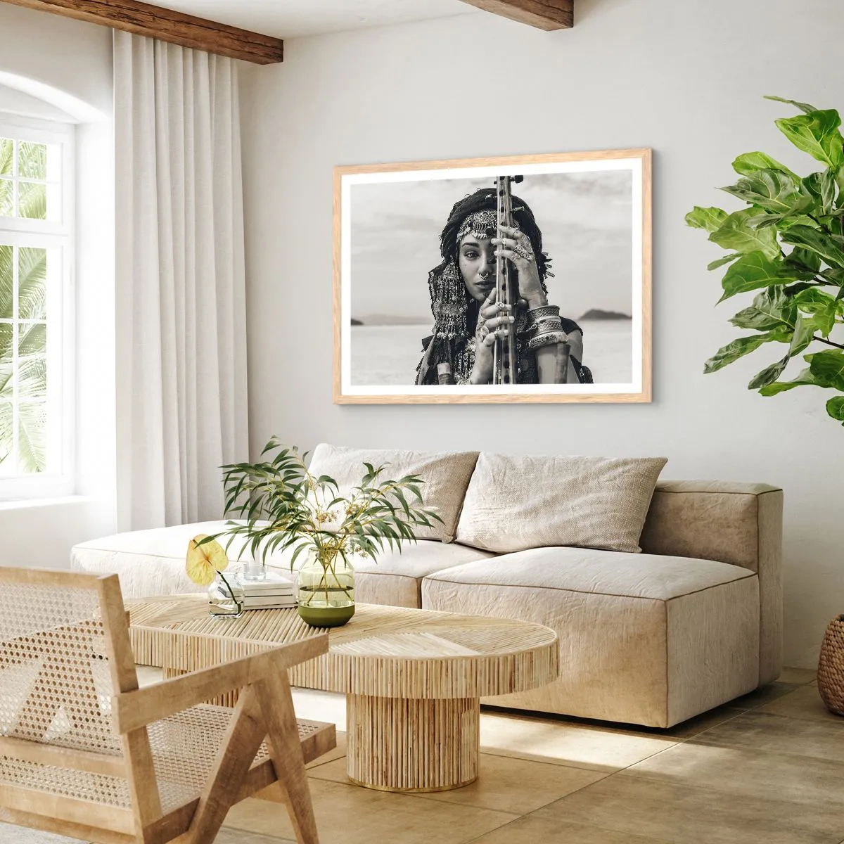 Poster in einem Rahmen aus heller Eiche - Die Musik des Orients selbst - 91x61 cm