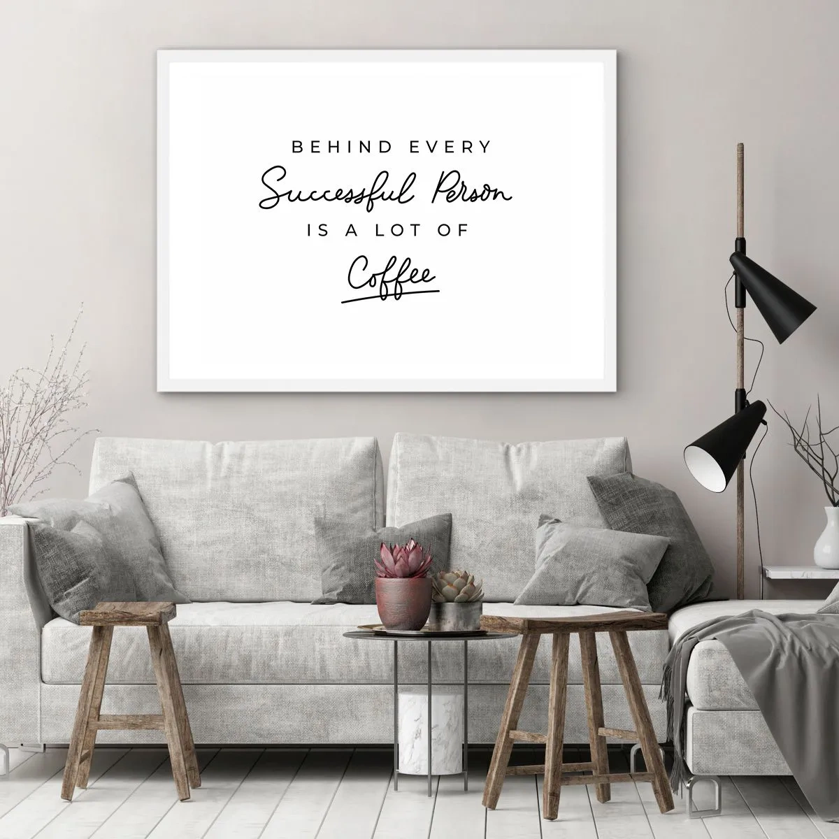 Poster in einem weißen Rahmen - Erfolgsgeheimnis - 70x50 cm