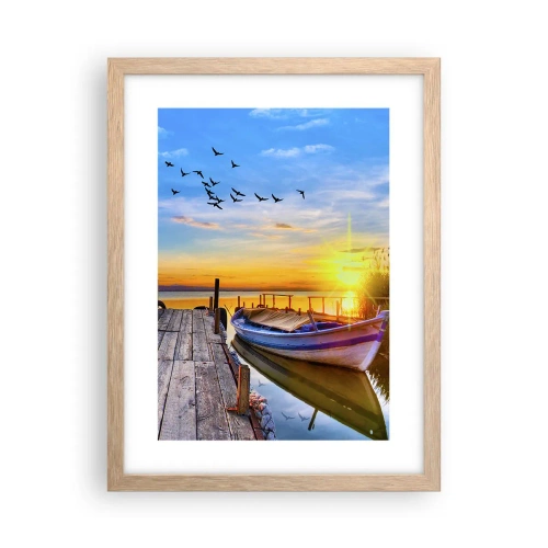 Poster in einem Rahmen aus heller Eiche - Bis morgen - 30x40 cm