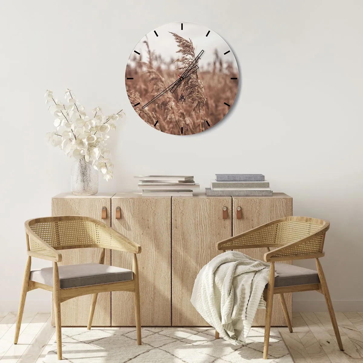 Wanduhr - Glasuhr - Auf den Feldern ist es schon Herbst - 40x40 cm