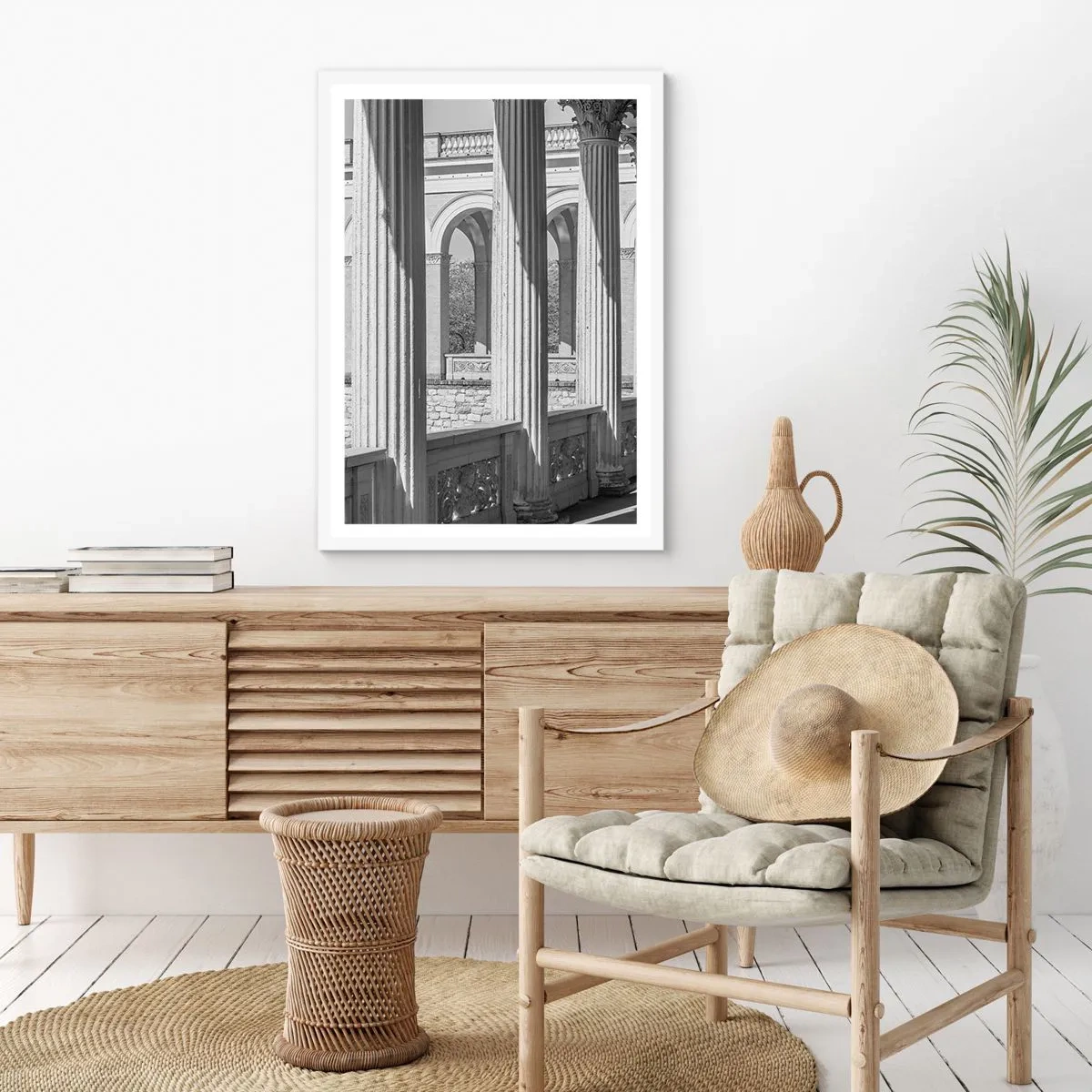 Poster in einem weißen Rahmen - Sonnige Arkade - 30x40 cm