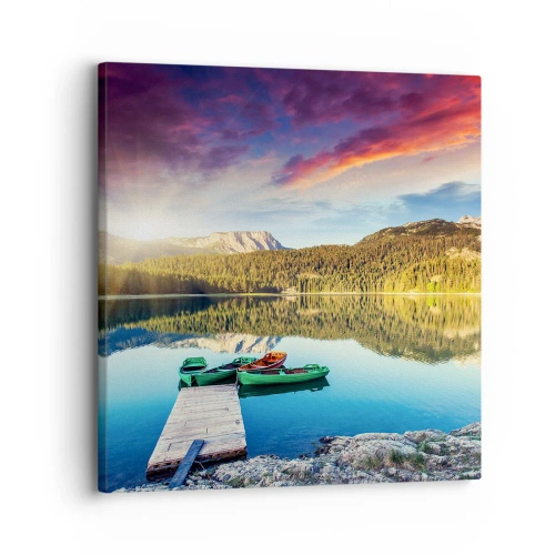 Bild auf Leinwand - Leinwandbild - Glatt wie ein Spiegel über dem Wasser - 30x30 cm