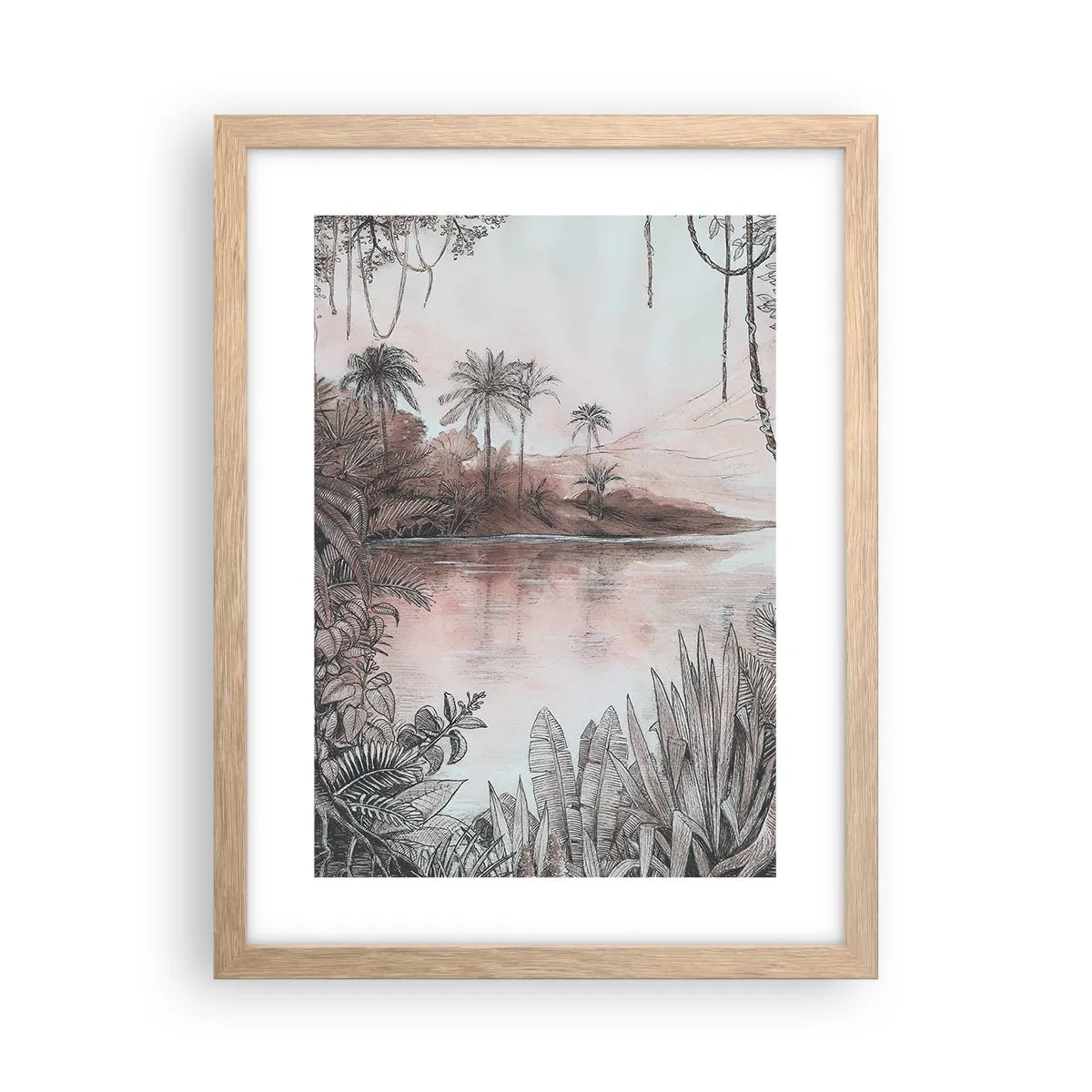 Poster in einem Rahmen aus heller Eiche - Tagebuch eines Entdeckers aus dem 19. Jahrhundert - 30x40 cm