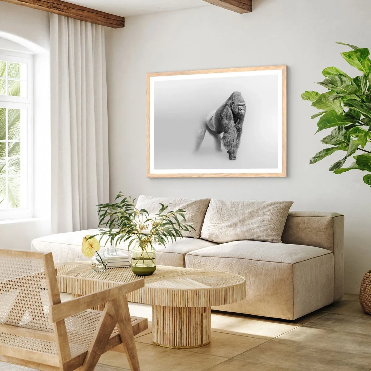 Poster in einem Rahmen aus heller Eiche - Zuversichtlich in seiner Stärke - 50x40 cm