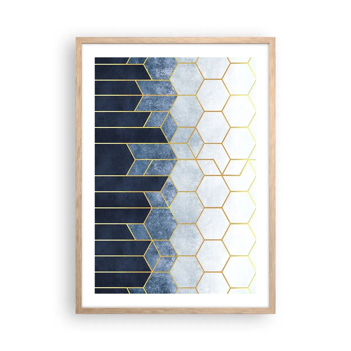 Poster in einem Rahmen aus heller Eiche - Komposition im synkopischen Rhythmus - 50x70 cm