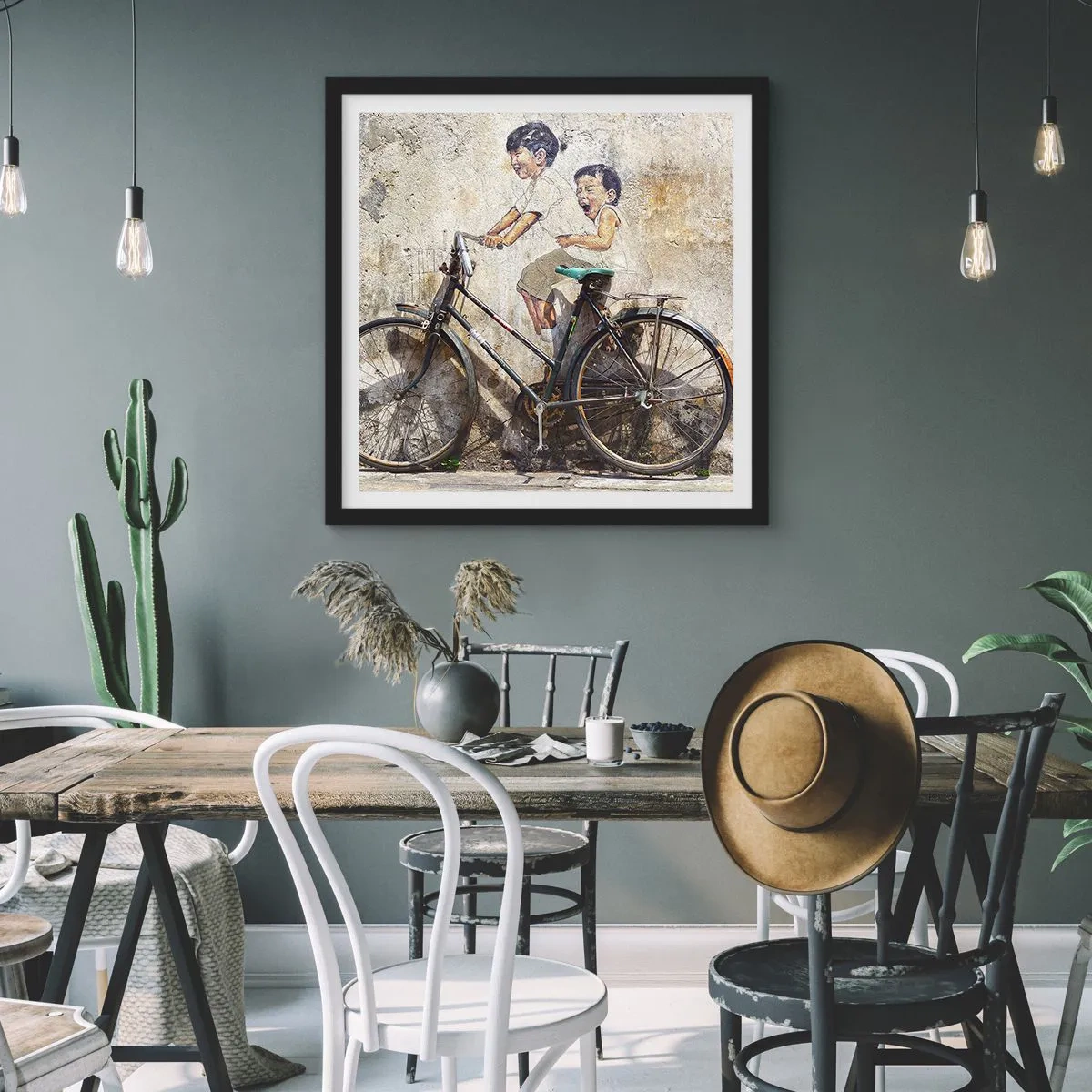 Poster in einem schwarzem Rahmen - Richtig oder falsch? - 60x60 cm