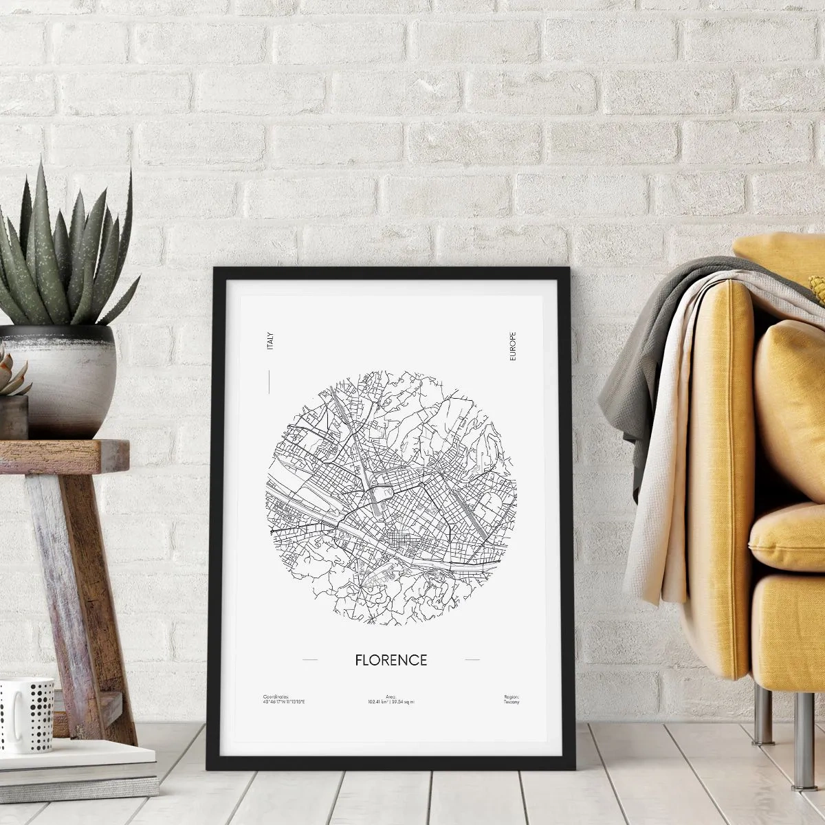 Poster in einem schwarzem Rahmen - Anatomie von Florenz - 70x100 cm