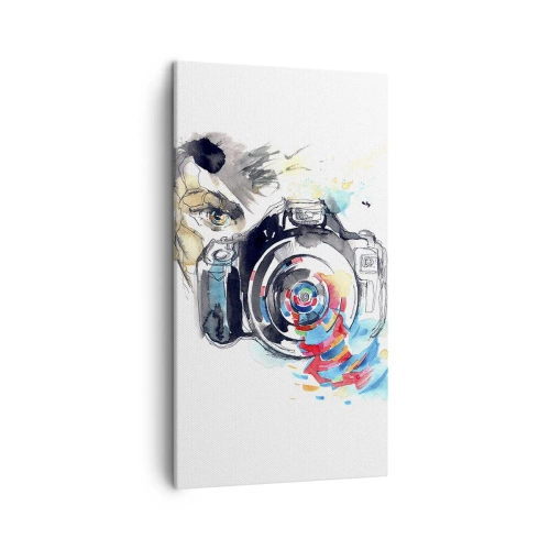 Bild auf Leinwand - Leinwandbild - Im Auge der Linse - 45x80 cm