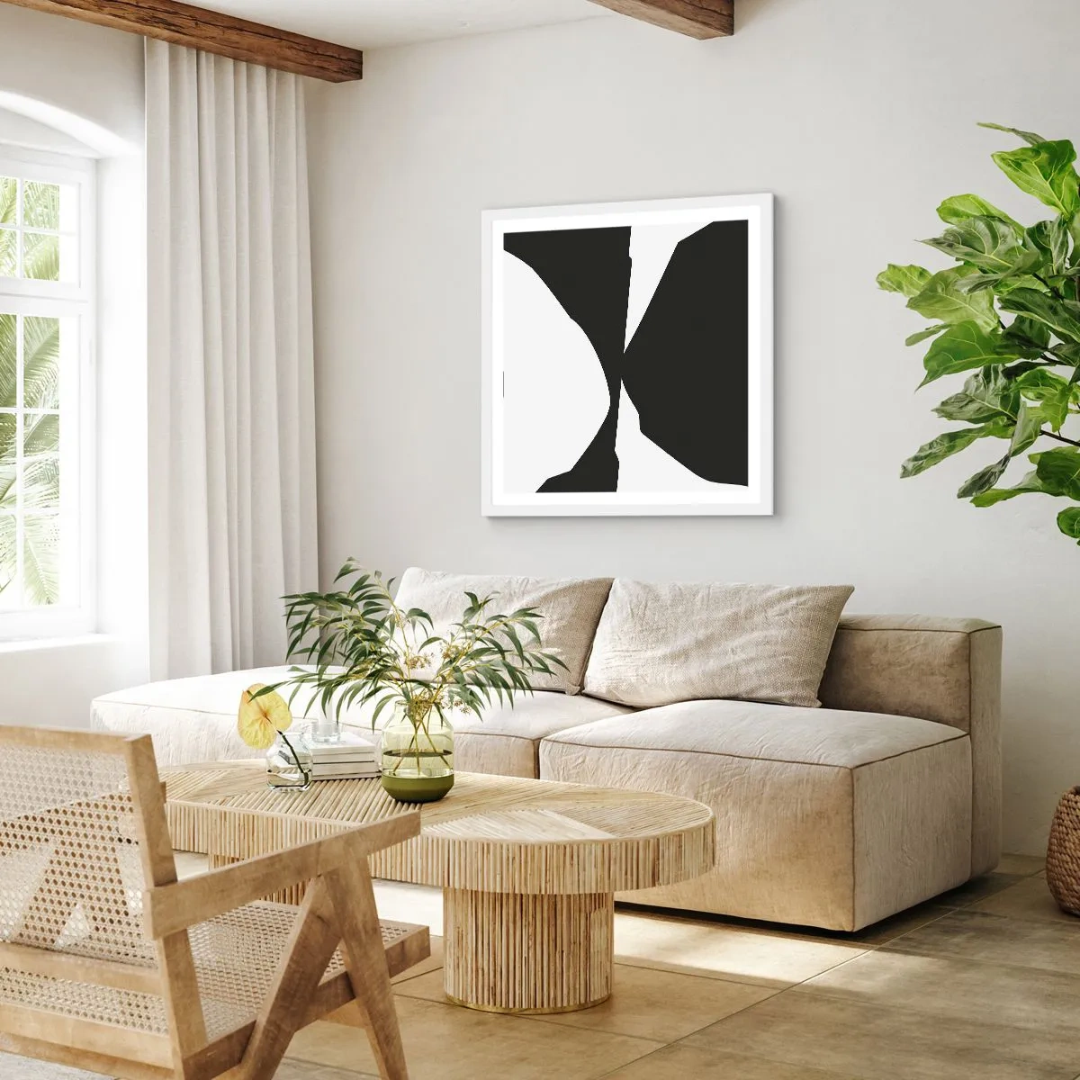 Poster in einem weißen Rahmen - Positiv negativ - 60x60 cm