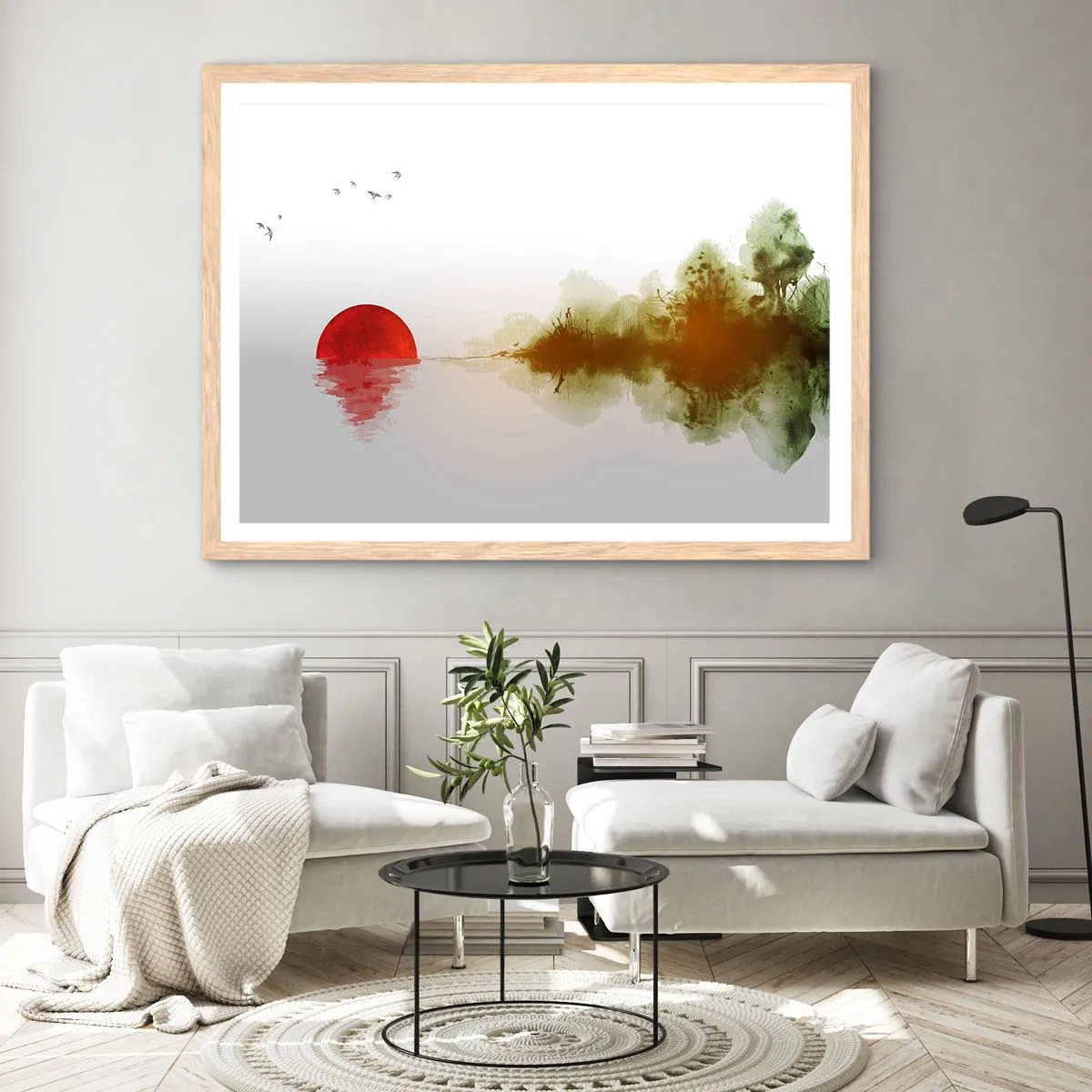 Poster in einem Rahmen aus heller Eiche - Versprechen der Ruhe - 40x30 cm