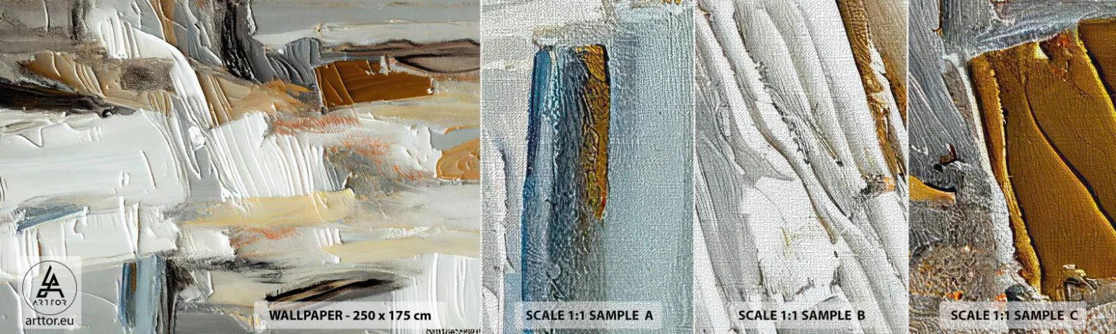 Fototapeten Muster Premium Canvas - Bunte Schichten - Stück, Malen, Malerei - 100x30 cm