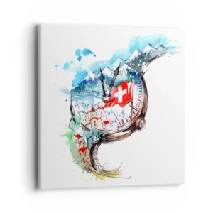 Bild auf Leinwand - Leinwandbild - Der Geist der Schweiz - 40x40 cm