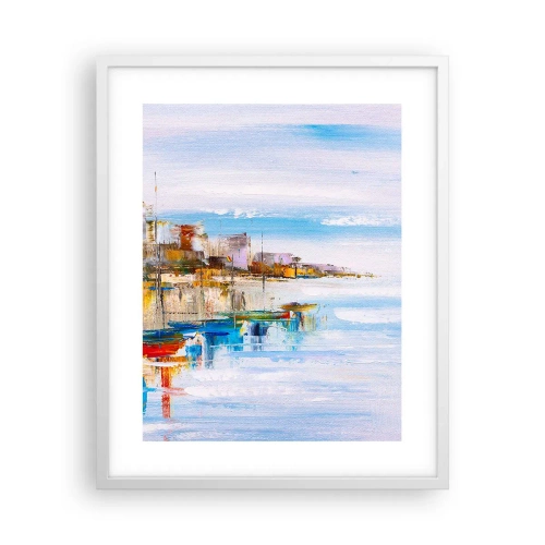 Poster in einem weißen Rahmen - Bunte urbane Oase - 40x50 cm