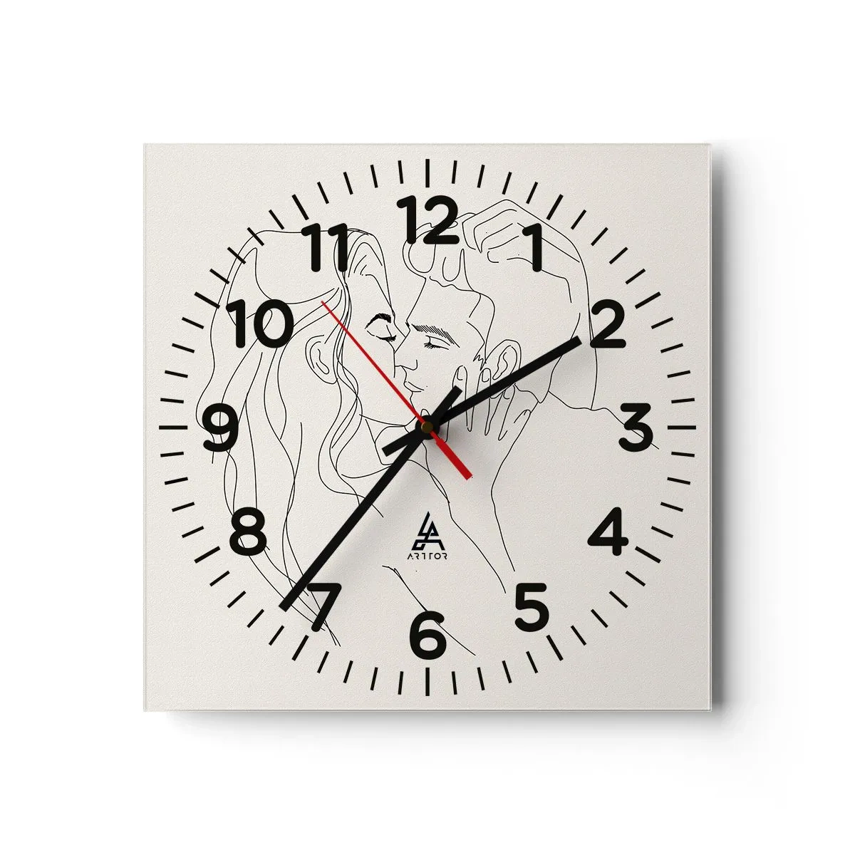 Wanduhr - Glasuhr - Verstrickt im Gefühl - 40x40 cm