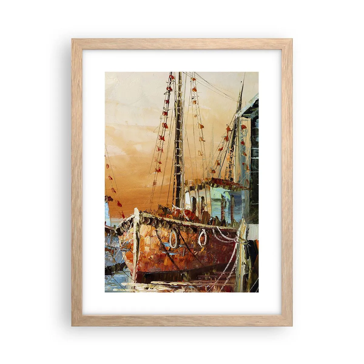 Poster in einem Rahmen aus heller Eiche - Friedliche Rückkehr - 30x40 cm