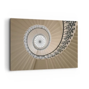 Bild auf Leinwand - Leinwandbild - Wendeltreppe in elegantem geometrischem Ansatz - 120x80cm - Im Inneren der Muschel - Moderne Wanddekoration für Wohnzimmer und Schlafzimmer ARTTOR
