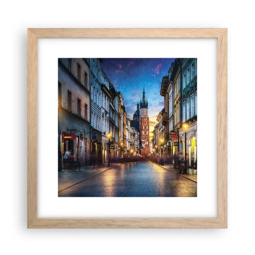 Poster in einem Rahmen aus heller Eiche - Krakauer Charme - 30x30 cm