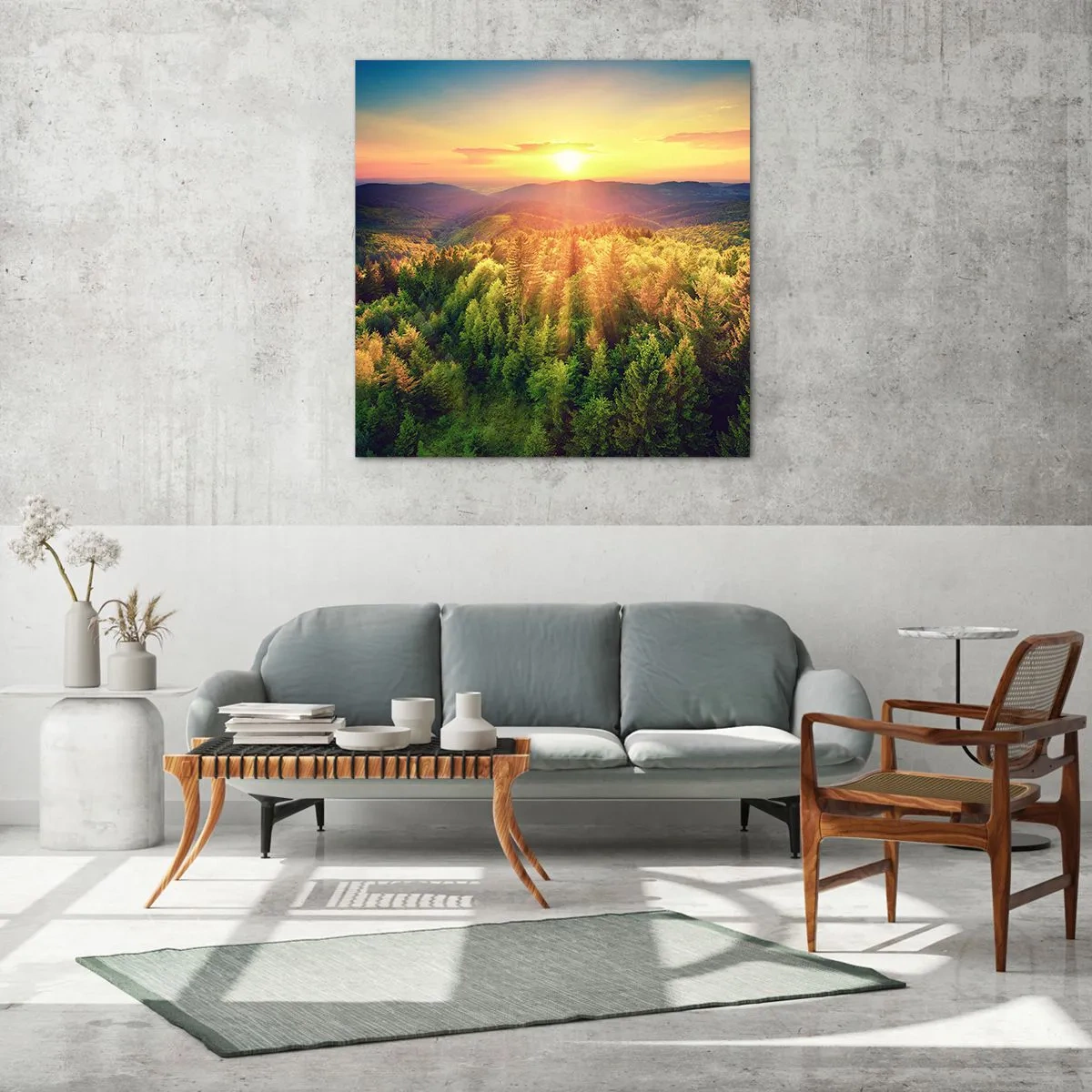 Glasbild - Bild auf glas - Scheitelpunkte und Spitzen - 70x70 cm