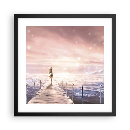 Poster in einem schwarzem Rahmen - Im Licht eines Traums - 40x40 cm