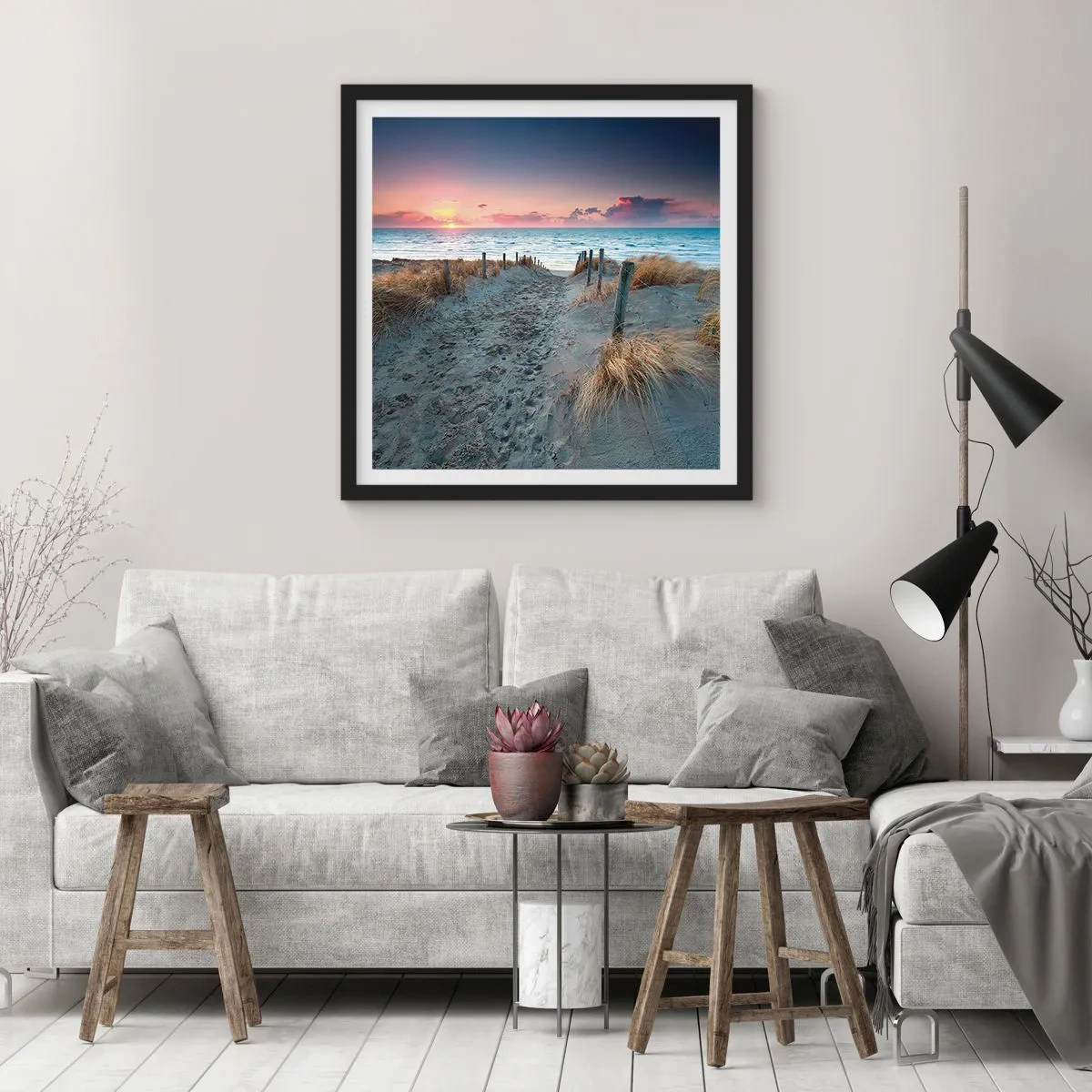 Poster in einem schwarzem Rahmen - Du hast einen Regenbogen aus strahlendem Licht verschüttet ... - 30x30 cm