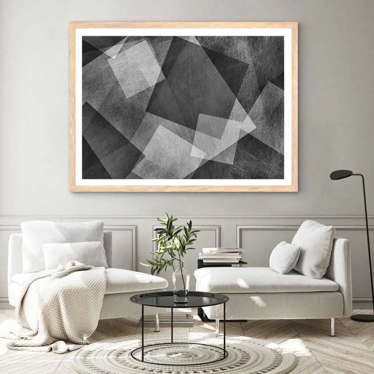 Poster in einem Rahmen aus heller Eiche - Das ewige Symbol für Beständigkeit und Ordnung - 70x50 cm