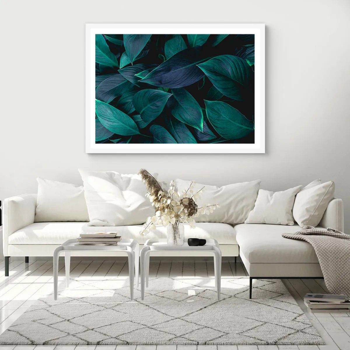 Poster in einem weißen Rahmen - Grün in sich selbst - 70x50 cm