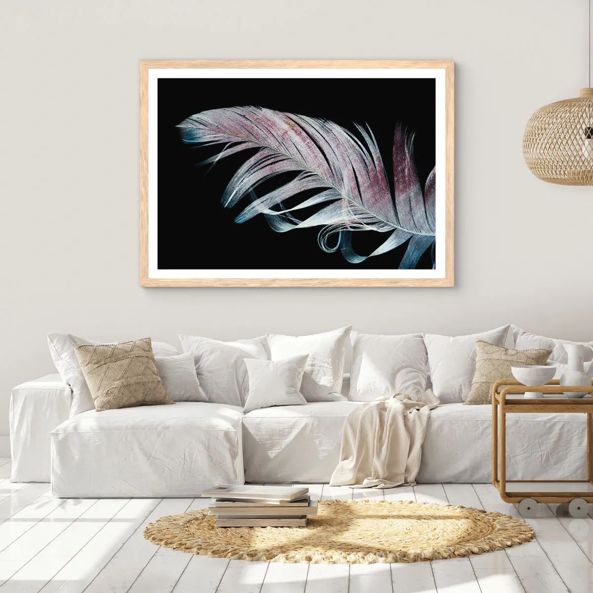 Poster in einem Rahmen aus heller Eiche - Denke an Berührung - 70x50 cm